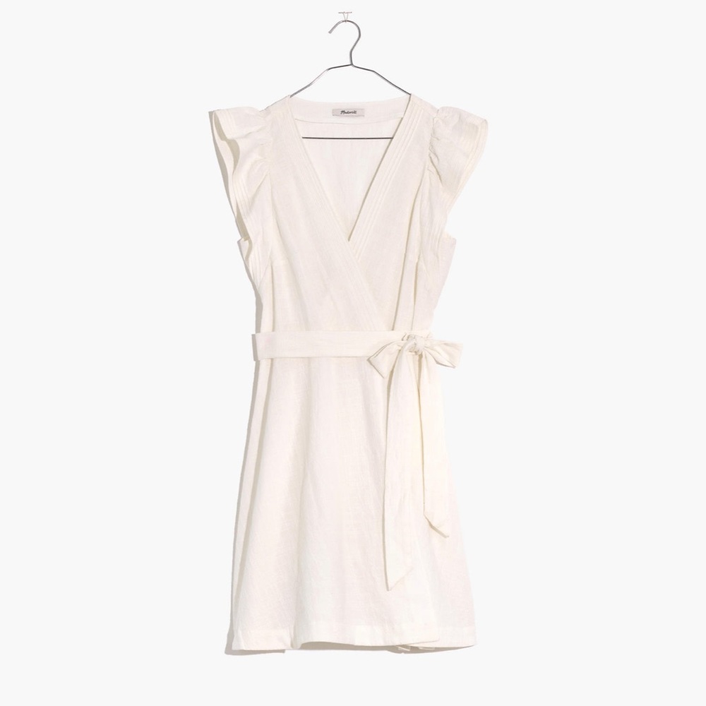 Madewell Ruffle Sleeve Wrap Mini Dress